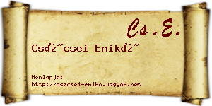 Csécsei Enikő névjegykártya