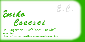 eniko csecsei business card